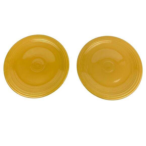 VTG Set of 2 Yellow Fiestaware 12" Serving Dish Platter MCM 1960s Fiesta HLC USA - Picture 1 of 8